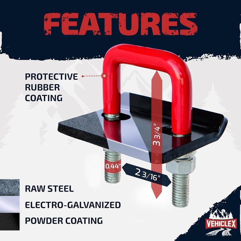 Vehiclex Anti-Rattle Hitch Tightener Clamp for 1.25" to 2" Receivers - Galvanized Heavy-Duty Stabilizer with 0.44" U-Bolt, Rust-Proof for Trailers & Trucks - Image 2